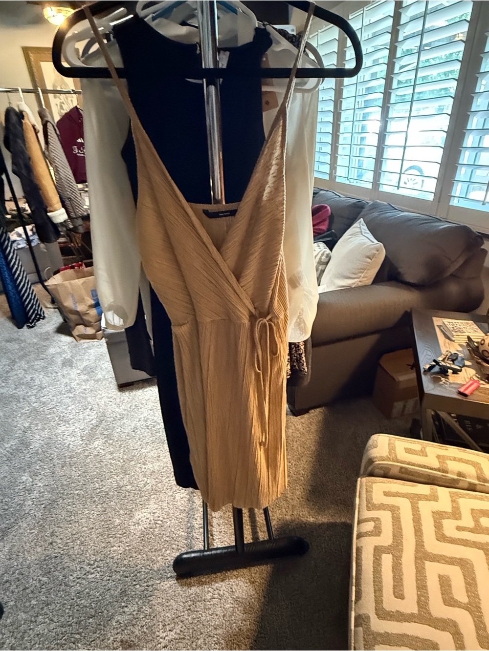 Vero Moda NWT M Sleeveless Wrap Dress in Tan - Elegant V-Neck Style